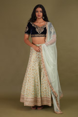 Mint Green Embellished Lehenga2667 video